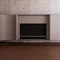 Modern Minimalist TV Stand With Built in TV Space And Storage Cabinets