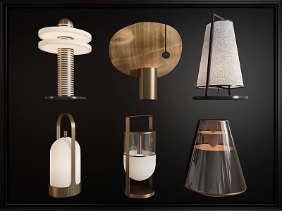 Modern Contemporary Table Lamps With Metal Glass And Fabric Designs For Home Decor 3d model