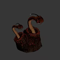 Sports Equipment Bag With Glowing Twin Snake Design And Decorative Patterns