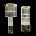 Elegant Modern Table Lamp With Gold Trim Transparent Glass And Marble Base