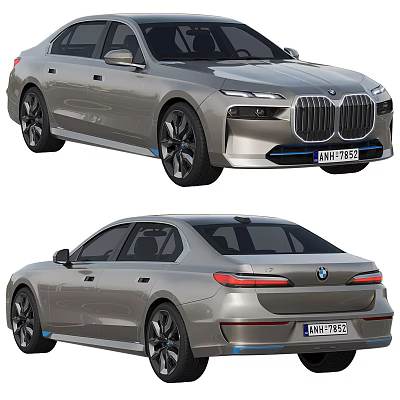 Silver BMW Sedan Front And Rear View Design 3d model Silver BMW Sedan Front And Rear View Design 3d model