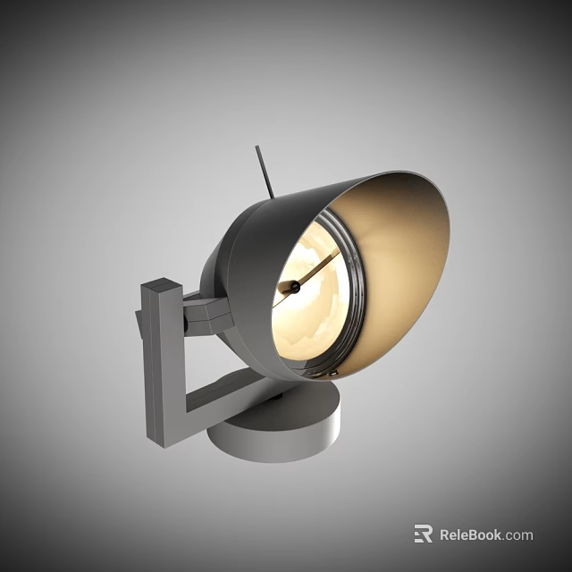 Stylish Modern Metal Wall Lamp With Adjustable Arm And Warm Lighting 3d model 
