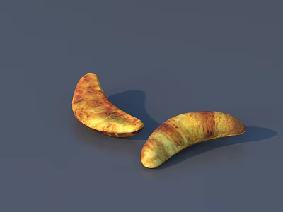 Golden Brown Crescent Shaped Pastries With Crispy Texture And Fresh Baked Flavor 3d model