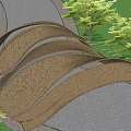 New Chinese Style Gallery Frame Bamboo Landscape Gallery 3d model