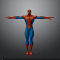 Spider Man 3D Character Model With Red And Blue Costume And Outstretched Arms