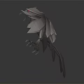 Origami Crow With Spread Wings And Layered Feathers In Dynamic Flight Pose On Dark Background