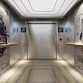 KTV Elevator Lobby With Modern Decorative Wall Art And Ambient Lighting 3d model