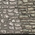 Natural Stone Building Exterior Wall Featuring Irregular Masonry Texture And Gray Mortar 3d model