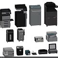 Comprehensive Office Appliances Collection Featuring Multifunction Printers Shredders Copiers And Scanners 3d model