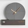 Modern Decorative Wall Clocks With Square Round Designs Wooden Gray Striped Patterns For Home Decor