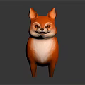 3D Rendered Orange Fox With White Chest On Simple Gray Background