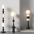Modern Floor Lamps With Artistic Black White Spherical Design For Interior Decor