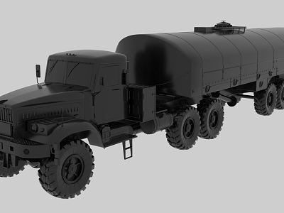 Military oil tanker with sports oil truck Ukrainian heavy truck military semi-trailer vehicle military large truck semi-trailer military transport vehicle military oil truck 3d model