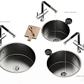 Modern Stainless Steel Kitchen Sinks With Faucets And Drainer Board Design