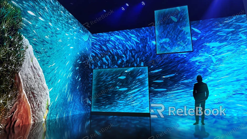 Exhibition Hall Ocean Exhibition Immersive Space Ecological Exhibition Hall Immersive Experience Zone teamlab Immersive Art Space Immersive Cinema model