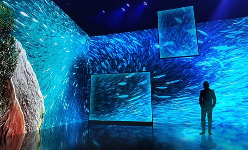 Exhibition Hall Ocean Exhibition Immersive Space Ecological Exhibition Hall Immersive Experience Zone teamlab Immersive Art Space Immersive Cinema 3d model