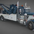 Heavy Duty Tow Truck With White And Blue Exterior For 24 Hour Towing Service