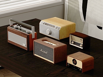 Small stereo nostalgic retro radio recorder 3d model