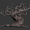 Wooden Stone Decorative Sculpture With Natural Twisted Branches And Root Design 3d model