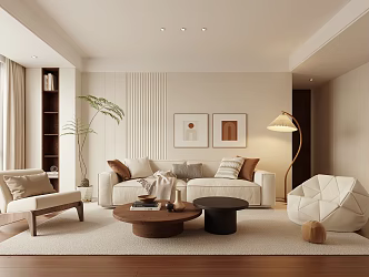 Quiet living room living room three-person sofa 3d model