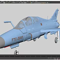 FTC-2000 Blue Fighter Jet With Twin Seat Cockpit And Extended Landing Gear
