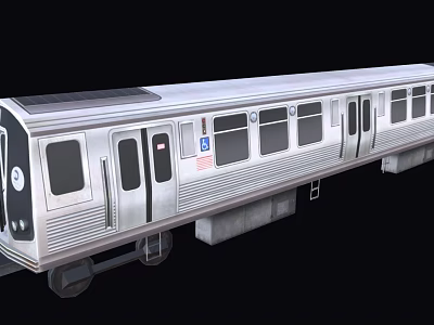 Stylish Modern Silver Subway Train With Multiple Windows And Doors Design 3d model