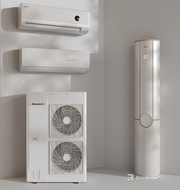 Various Air Conditioner Fan Types Featuring Wall Mounted Floor Standing And Modern Designs 3d model 