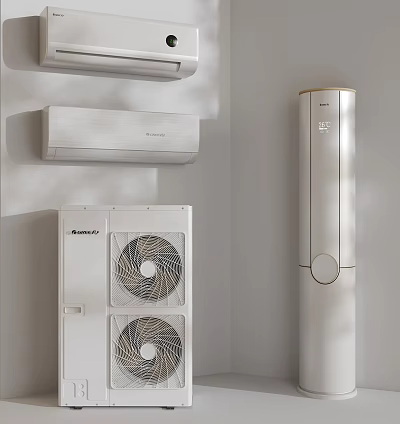 Various Air Conditioner Fan Types Featuring Wall Mounted Floor Standing And Modern Designs 3d model