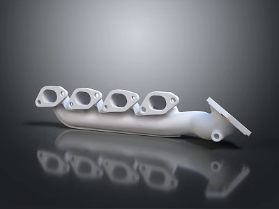 Household White Metal Connecting Component With Multiple Circular Holes And Smooth Reflective Surface 3d model