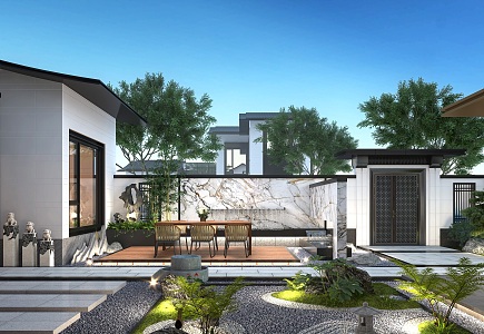 New Chinese Courtyard Landscape 3d model