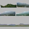 Vast Panoramic Mountain Scenery With Lush Green Slopes And Distant Peaks