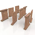Red Brick Building Structures With Different Shapes And Architectural Elements