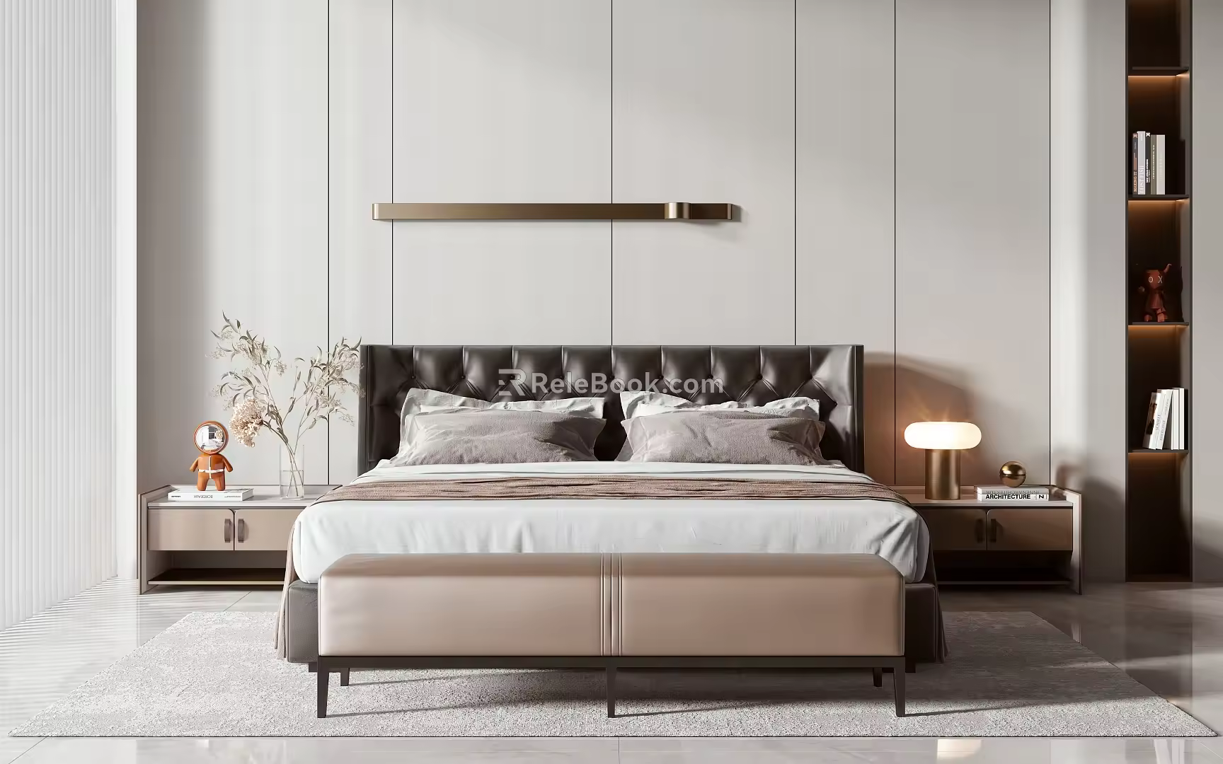 Modern Double Bed 3d model
