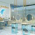 Luxurious Jewellery Store Interior With Elegant Display Cases And Chandelier Lighting