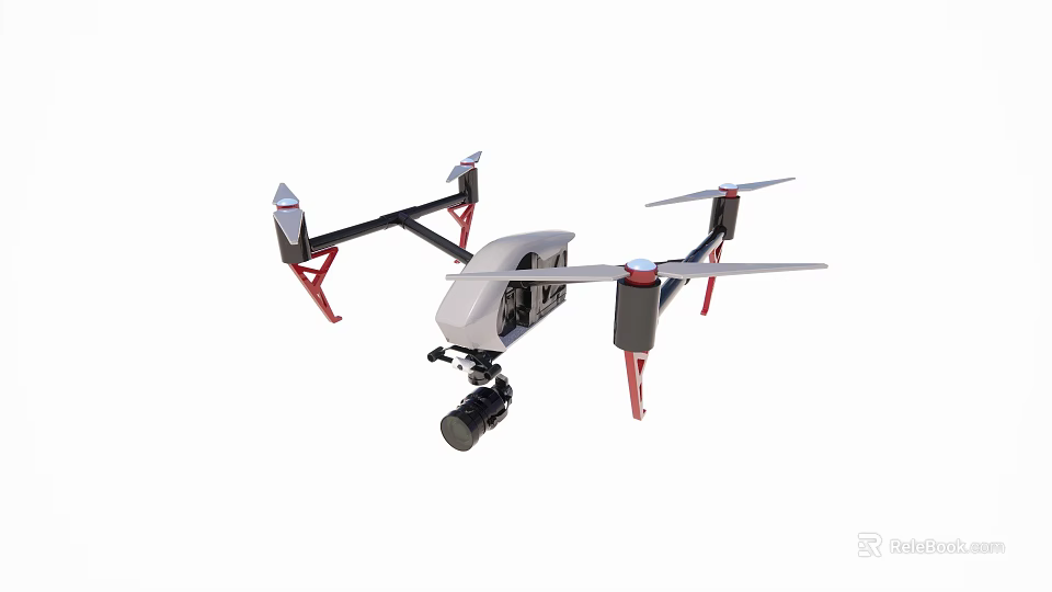 Professional Drone Equipped With HD Camera And Four Rotor Flight Structure 3d model 