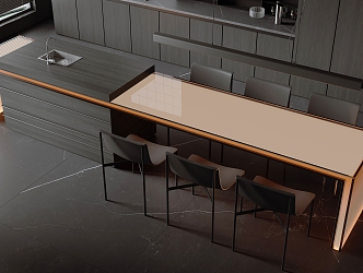 Nakajima Table and Chair Combination 3d model