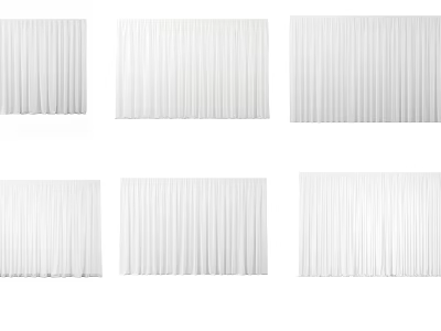 White Pleated Curtains For Home Interior Decoration With Different Styles And Designs 3d model