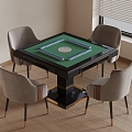 mahjong table mahjong machine entertainment table and chairs 3d model