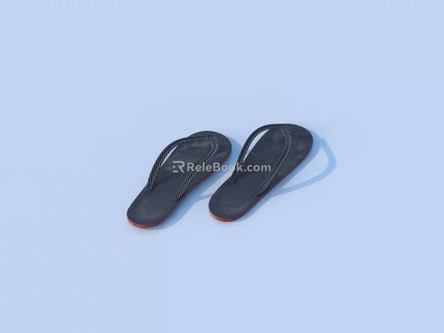 slippers plastic slippers flip flops 3d model