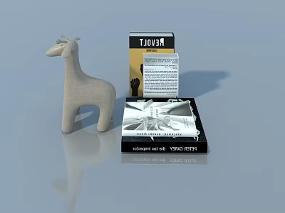 Interior Scene Featuring Swing Door Giraffe Doll TUDOR Box and Art Book 3d model