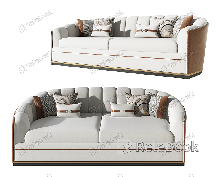 Modern Double Sofa Leather Double Sofa Creative Sofa Combination model