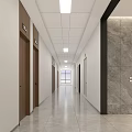 Office building elevator corridor 3d model