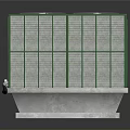 Green Industrial Mechanical Unit With Dual Fans Control Panel And Metal Base