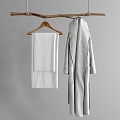 Modern Clothes Rod Bathrobe 3d model