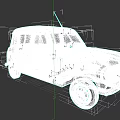Yellow Retro Compact Car With Red Stripe And Classic Exterior Design