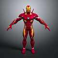 Iron Man 3D Rendered Game Movie Character With Red And Gold Armor Design