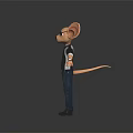 Anthropomorphic Mouse Character With Large Ears Sunglasses Black Shirt And Jeans Arms Outstretched