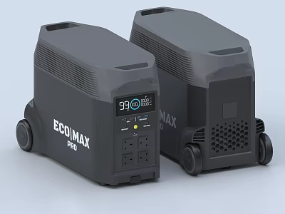 Two ECOIMAX 900 Air Cooler Fans with Digital Display and Rolling Wheels 3d model