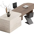 Middle Ancient Style Nakajima Table and Chair 3d model