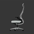 Modern Office Chair With High Backrest Black Armrests And Silver Five Star Base